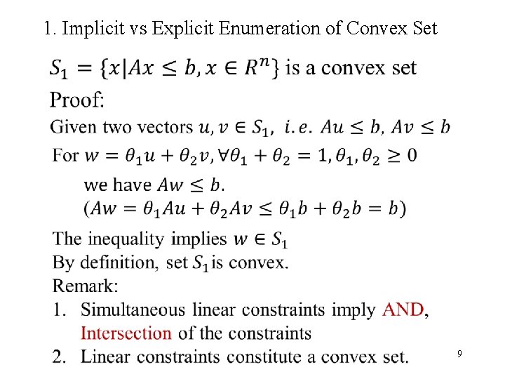 1. Implicit vs Explicit Enumeration of Convex Set • 9 