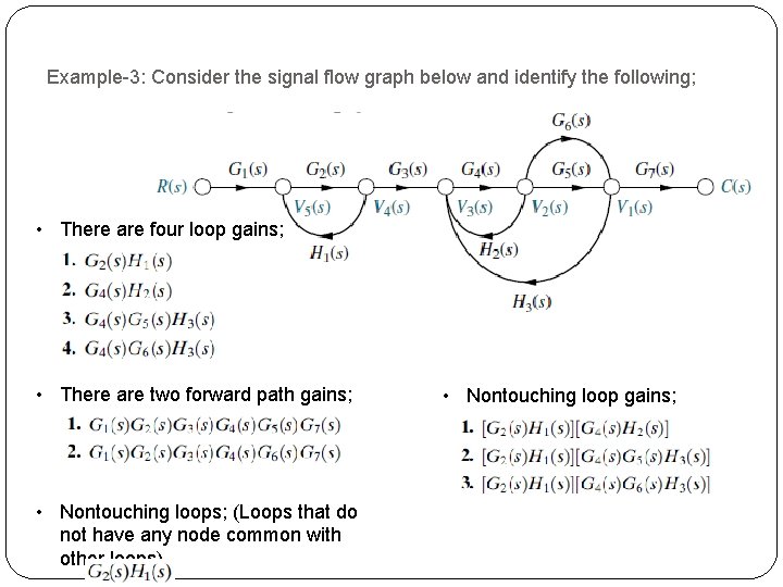 Example-3: Consider the signal flow graph below and identify the following; • There are Example-3: Consider the signal flow graph below and identify the following; • There are