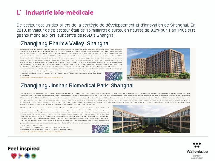 L’industrie bio-médicale Ce secteur est un des piliers de la stratégie de développement et