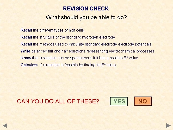REVISION CHECK What should you be able to do? Recall the different types of