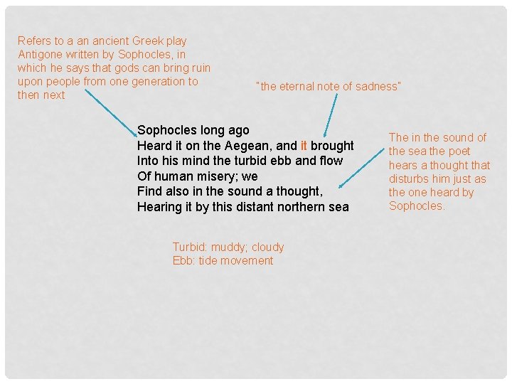 Refers to a an ancient Greek play Antigone written by Sophocles, in which he