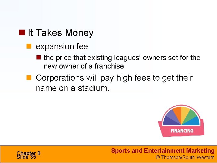  It Takes Money expansion fee the price that existing leagues’ owners set for