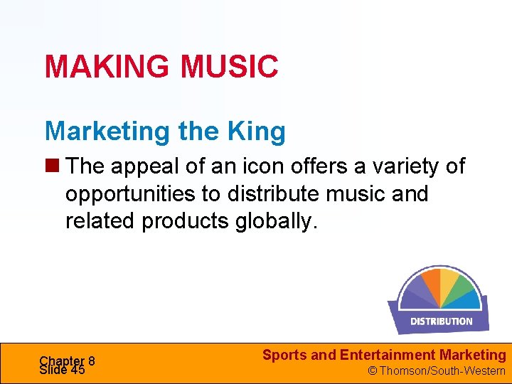 MAKING MUSIC Marketing the King The appeal of an icon offers a variety of