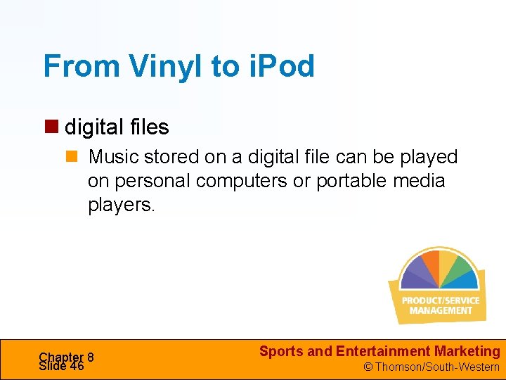 From Vinyl to i. Pod digital files Music stored on a digital file can