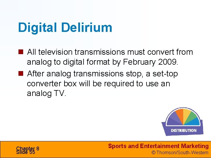 Digital Delirium All television transmissions must convert from analog to digital format by February