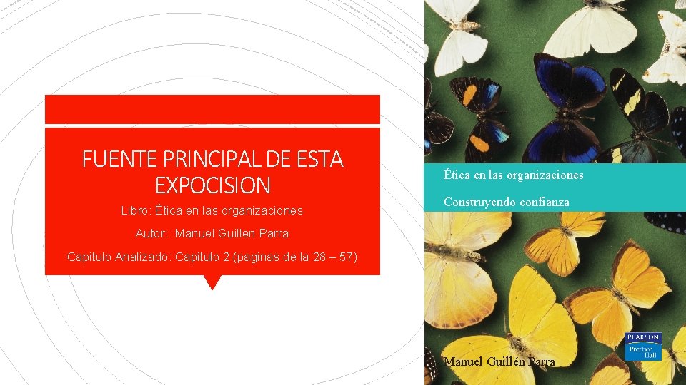 FUENTE PRINCIPAL DE ESTA EXPOCISION Libro: Ética en las organizaciones Construyendo confianza Autor: Manuel