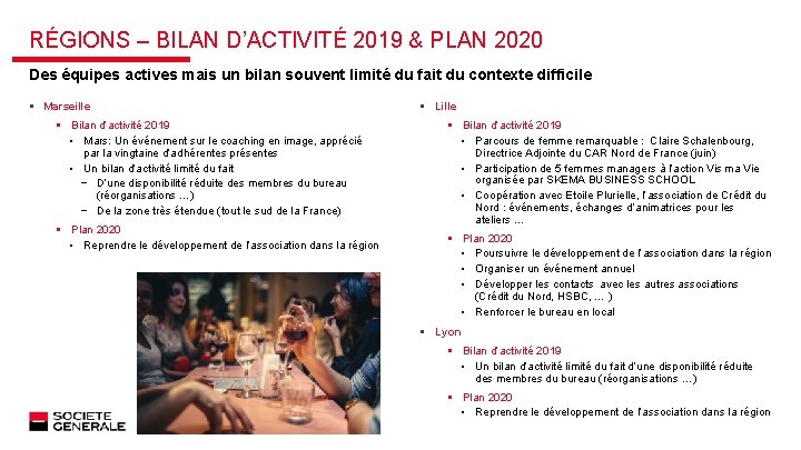 RÉGIONS – BILAN D’ACTIVITÉ 2019 & PLAN 2020 Des équipes actives mais un bilan