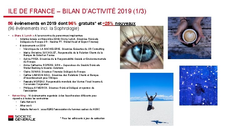 ILE DE FRANCE – BILAN D’ACTIVITÉ 2019 (1/3) 56 événements en 2019 dont 96%