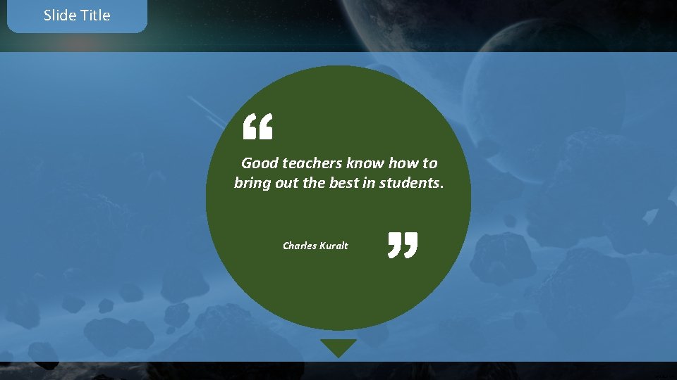 Slide Title Good teachers know how to bring out the best in students. Charles