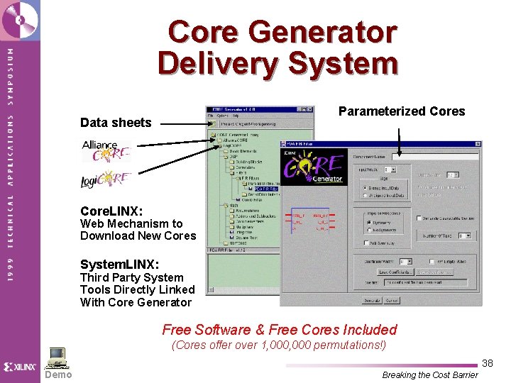 Core Generator Delivery System Parameterized Cores Data sheets Core. LINX: Web Mechanism to Download