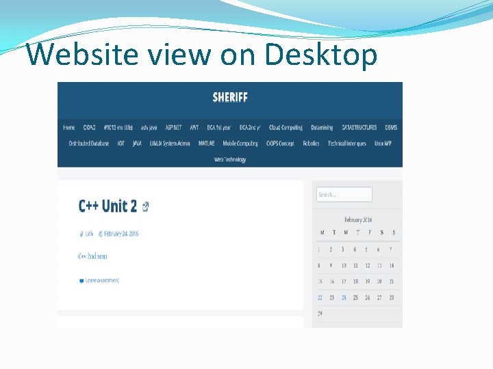 Website view on Desktop 