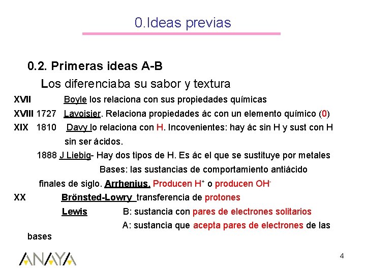 0. Ideas previas 0. 2. Primeras ideas A-B Los diferenciaba su sabor y textura