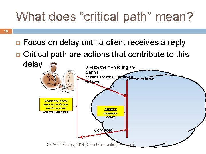 What does “critical path” mean? 10 Focus on delay until a client receives a