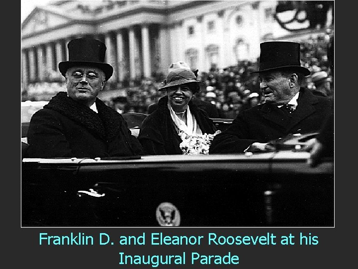 Franklin D. and Eleanor Roosevelt at his Inaugural Parade 