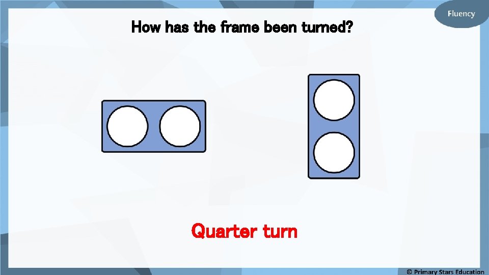 How has the frame been turned? Quarter turn 