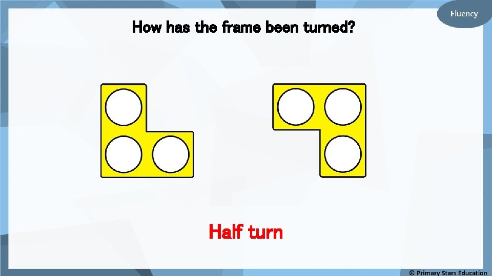 How has the frame been turned? Half turn 