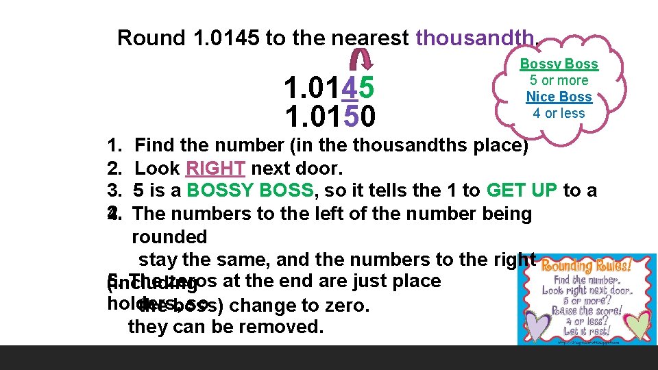 Round 1. 0145 to the nearest thousandth. 1. 0145 1. 0150 1. 2. 3.