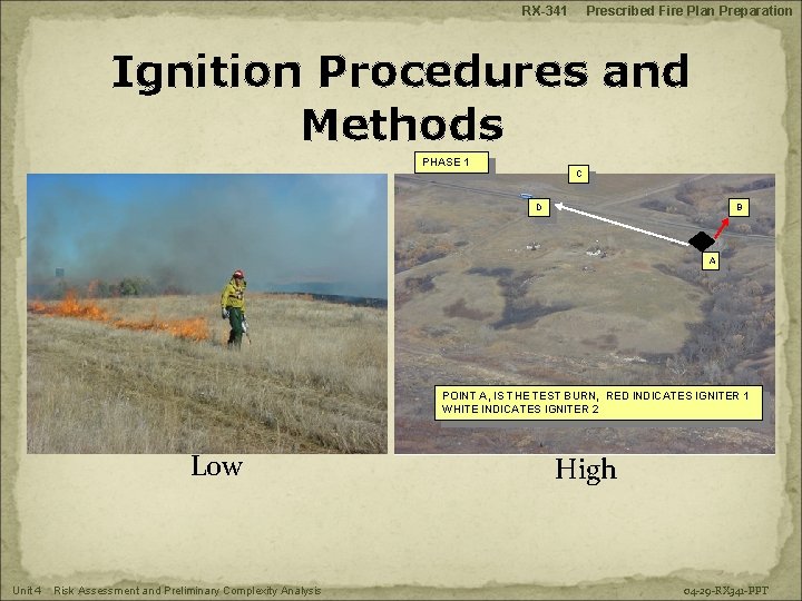 RX-341 Prescribed Fire Plan Preparation Ignition Procedures and Methods PHASE 1 C D B