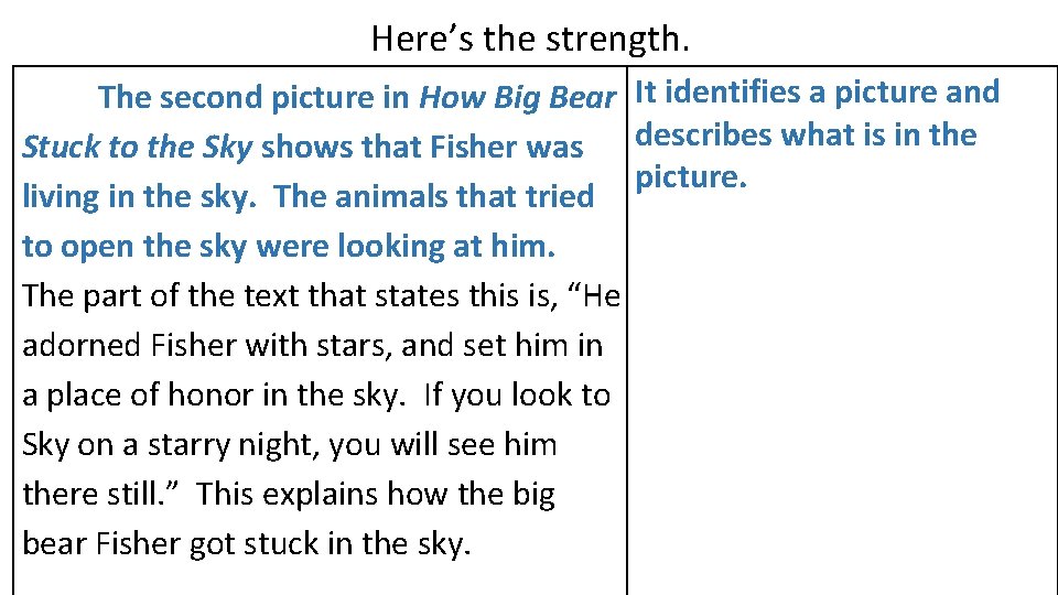 Here’s the strength. The second picture in How Big Bear It identifies a picture