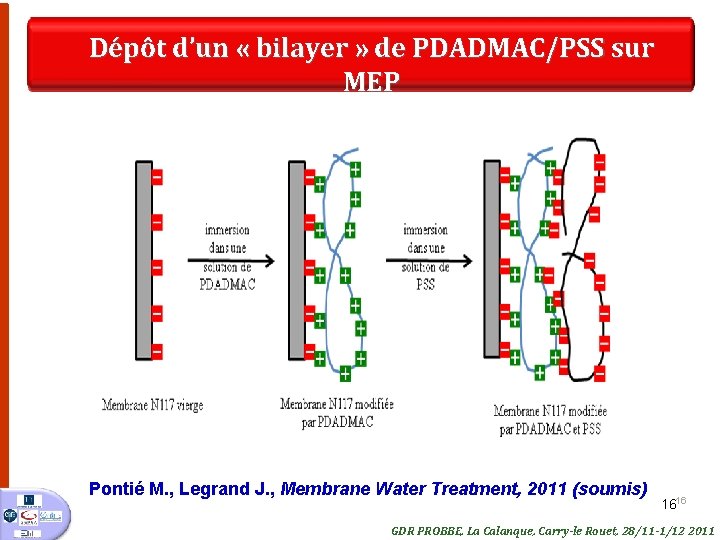 Dépôt d’un « bilayer » de PDADMAC/PSS sur 3. Modification par PDADMAC et PSS