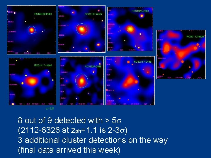 z=1. 0 8 out of 9 detected with > 5 (2112 -6326 at zph=1.