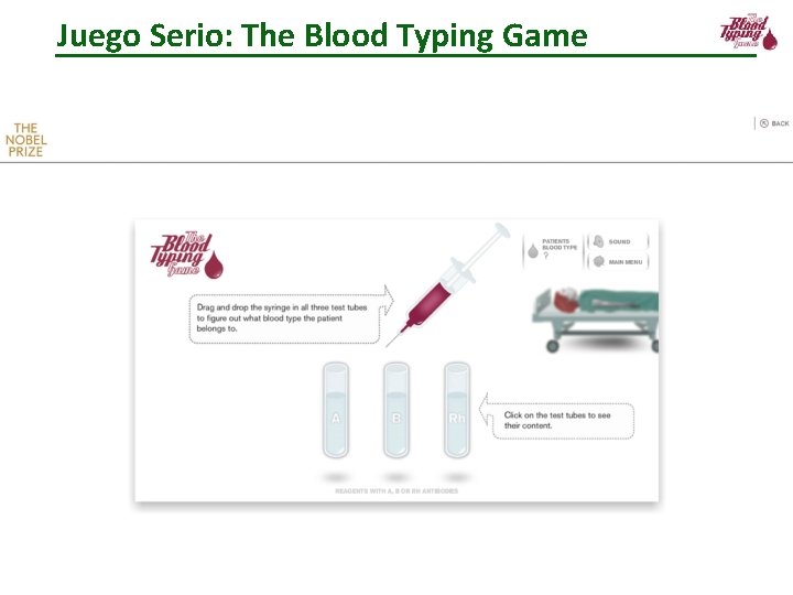 Juego Serio: The Blood Typing Game 