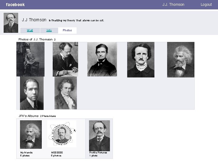 facebook J. J. Thomson J. J Thomson Wall is finalizing my theory that atoms