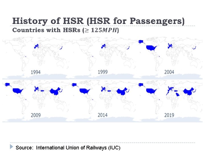 Source: International Union of Railways (IUC) 