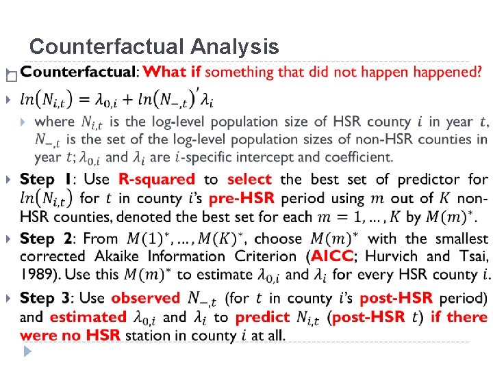 Counterfactual Analysis � 