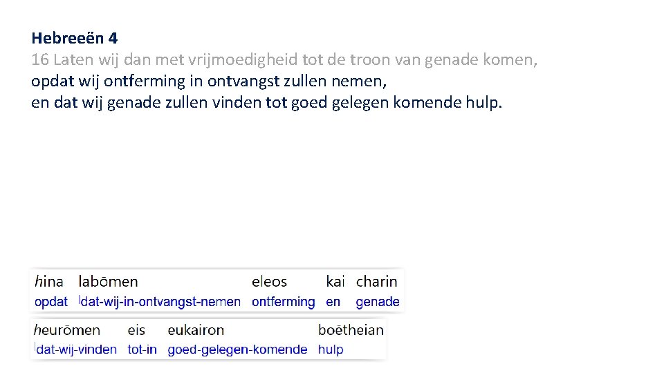 Hebreeën 4 16 Laten wij dan met vrijmoedigheid tot de troon van genade komen,