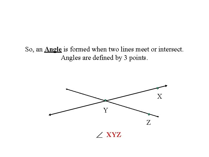 So, an Angle is formed when two lines meet or intersect. Angles are defined