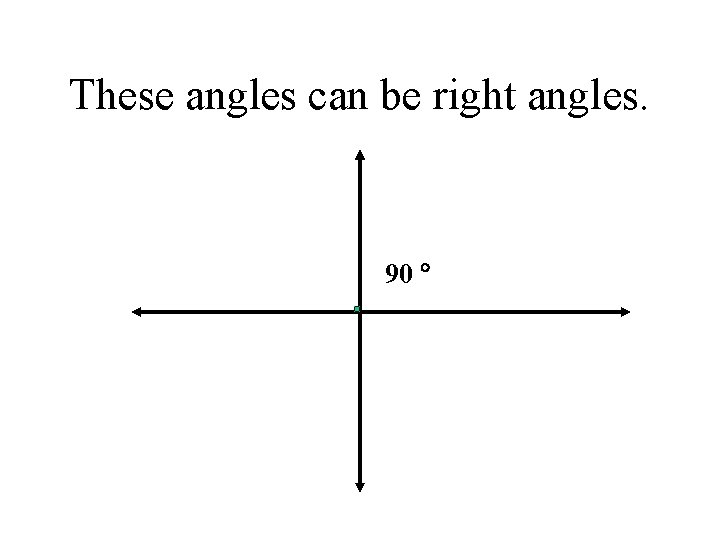 These angles can be right angles. 90 