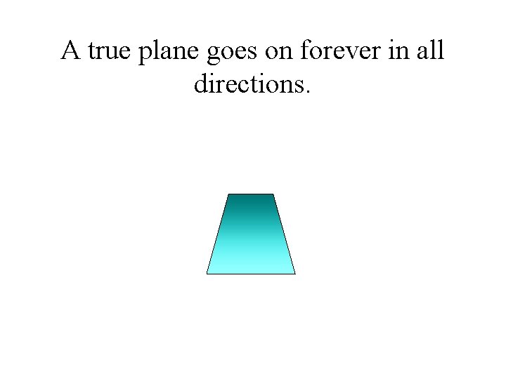 A true plane goes on forever in all directions. 