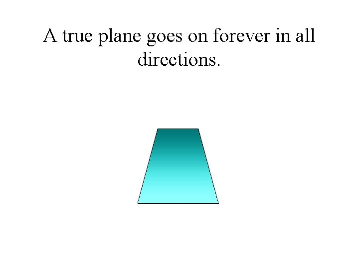 A true plane goes on forever in all directions. 
