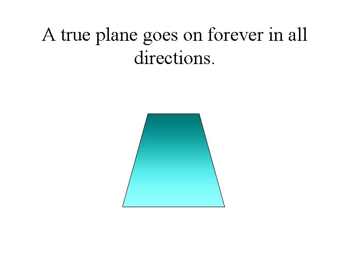 A true plane goes on forever in all directions. 