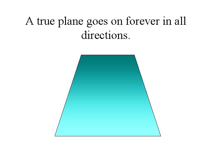 A true plane goes on forever in all directions. 