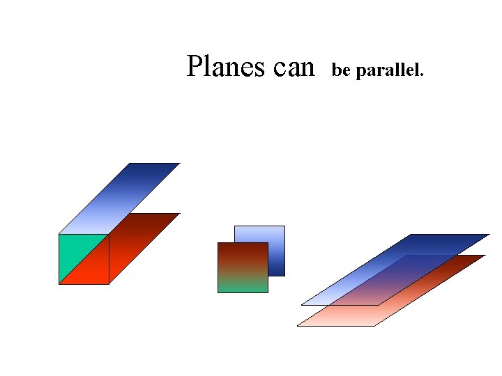 Planes can be parallel. 