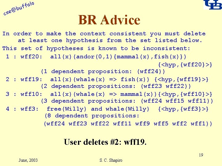 alo f buf @ cse BR Advice In order to make the context consistent