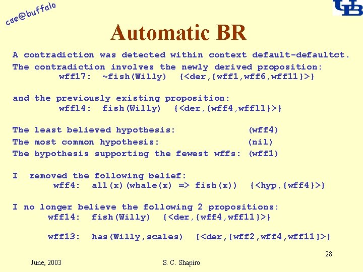 alo f buf @ cse Automatic BR A contradiction was detected within context default-defaultct.