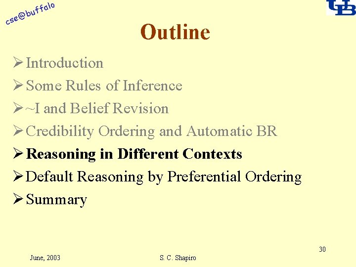 alo f buf @ cse Outline Ø Introduction Ø Some Rules of Inference Ø