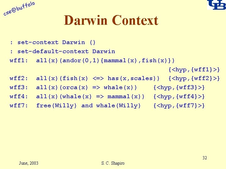 alo f buf @ cse Darwin Context : set-context Darwin () : set-default-context Darwin