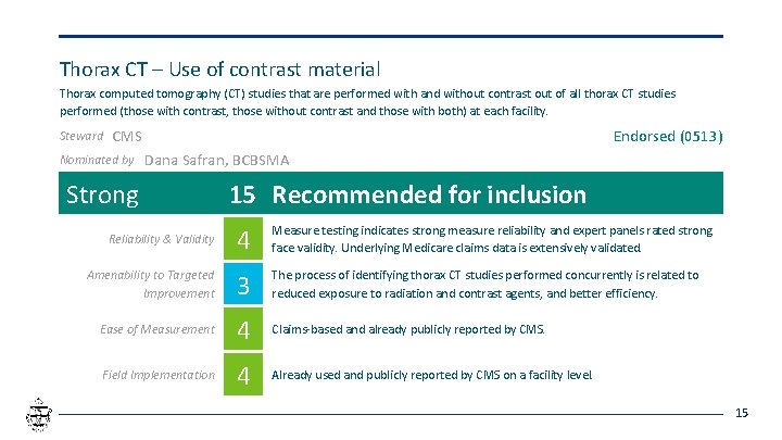 Thorax CT – Use of contrast material Thorax computed tomography (CT) studies that are