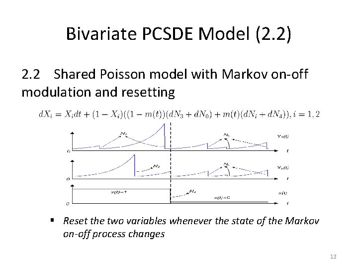 Bivariate PCSDE Model (2. 2) 2. 2 Shared Poisson model with Markov on-off modulation
