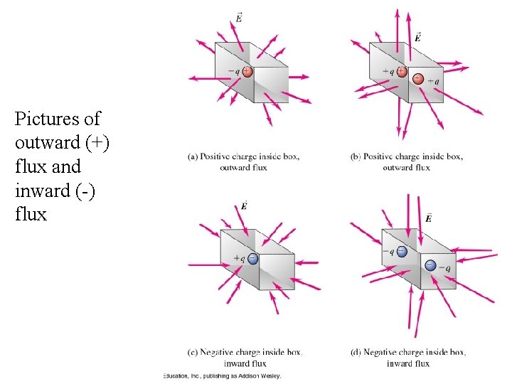Pictures of outward (+) flux and inward (-) flux 