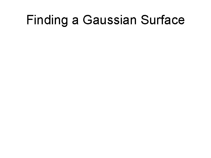 Finding a Gaussian Surface 