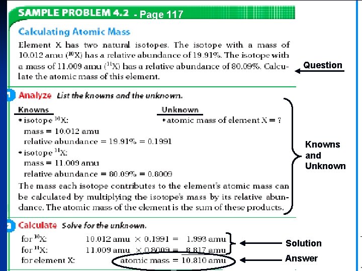 - Page 117 Question Knowns and Unknown Solution Answer 