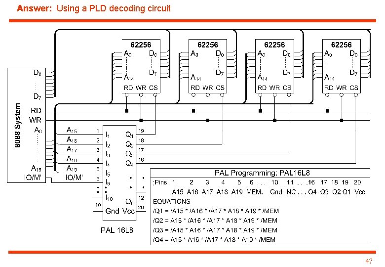 Answer: Using a PLD decoding circuit 47 