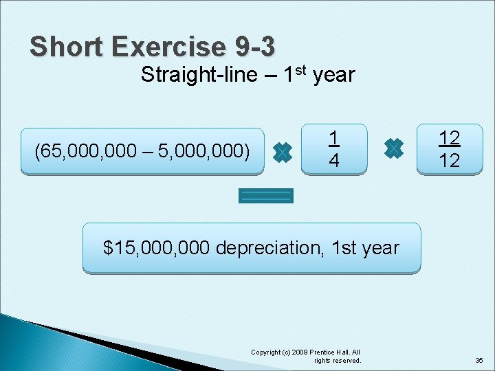 Short Exercise 9 -3 Straight-line – 1 st year (65, 000 – 5, 000)