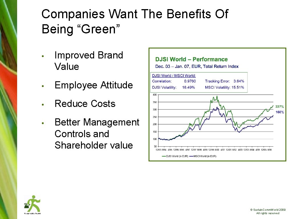 Companies Want The Benefits Of Being “Green” • Improved Brand Value • Employee Attitude