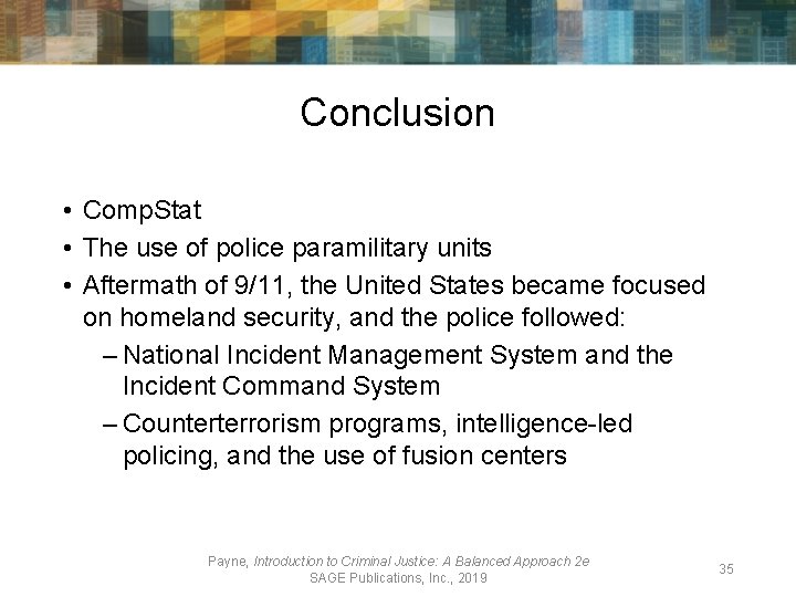 Conclusion • Comp. Stat • The use of police paramilitary units • Aftermath of
